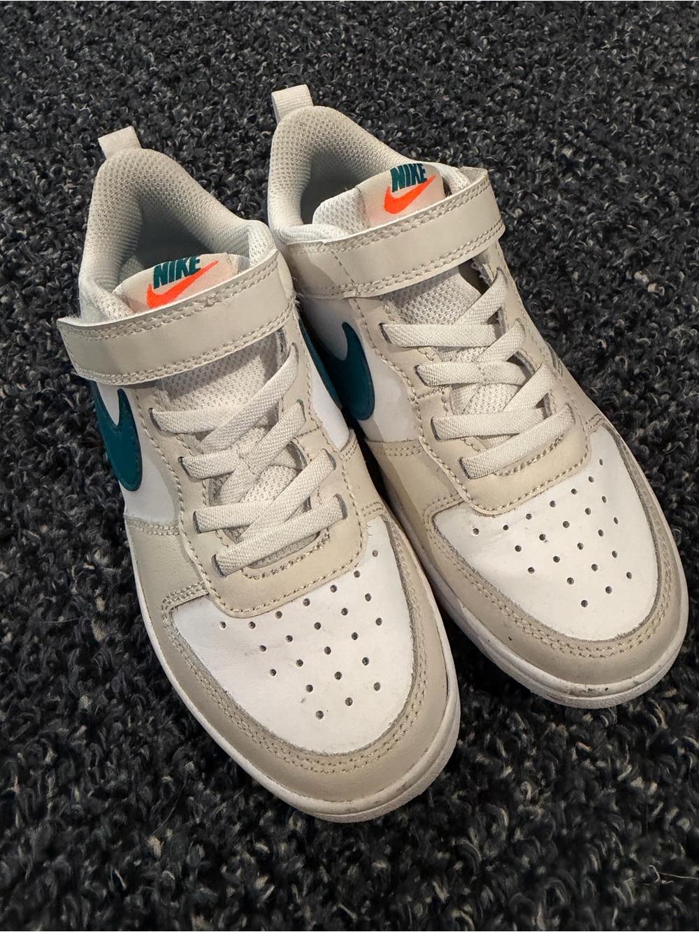 Nike Court Borough Low 2. Phantom/White/Total Orange/Bright Spruce, size 13c
